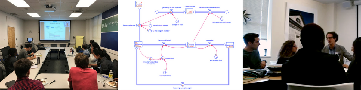 A conference and a diagram are shown