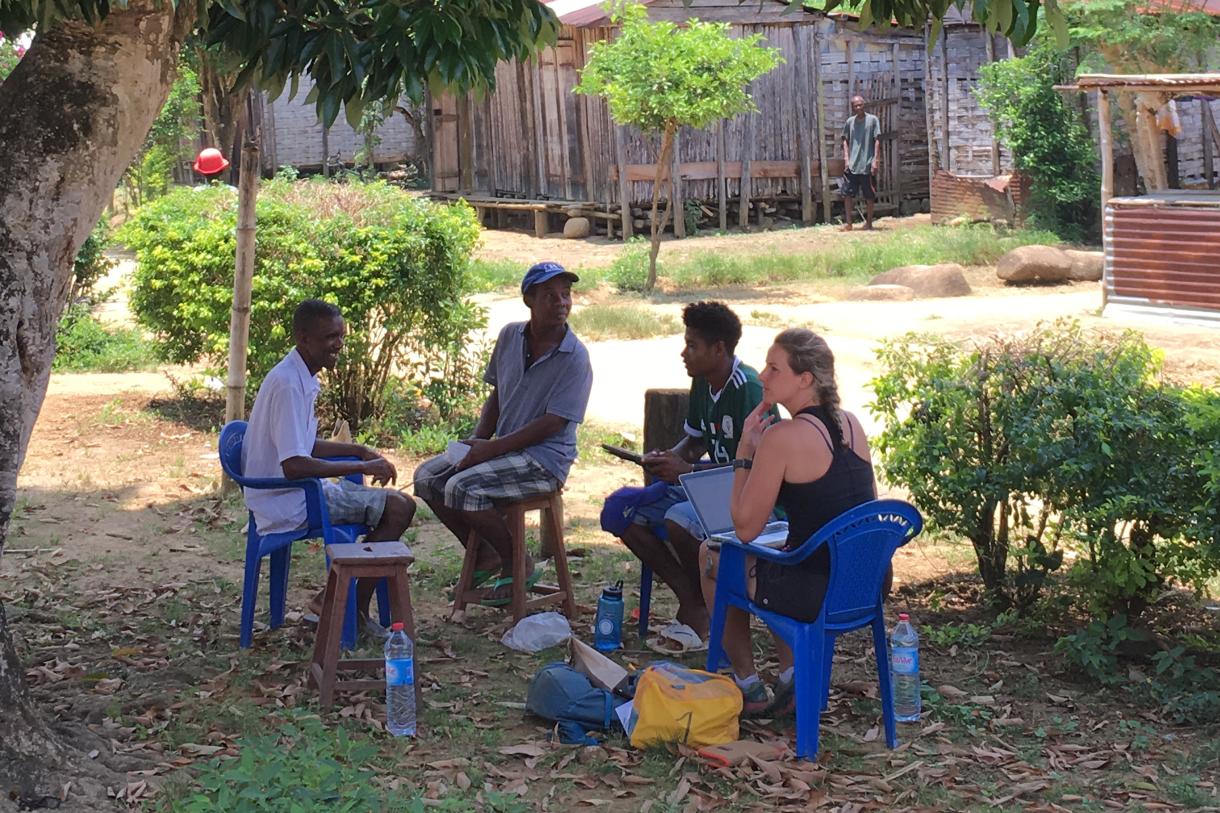 A survey team meeting in Madagascar