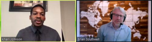 2 people talking in a virtual Zoom meeting